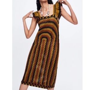 Zara Crochet Dress Size M